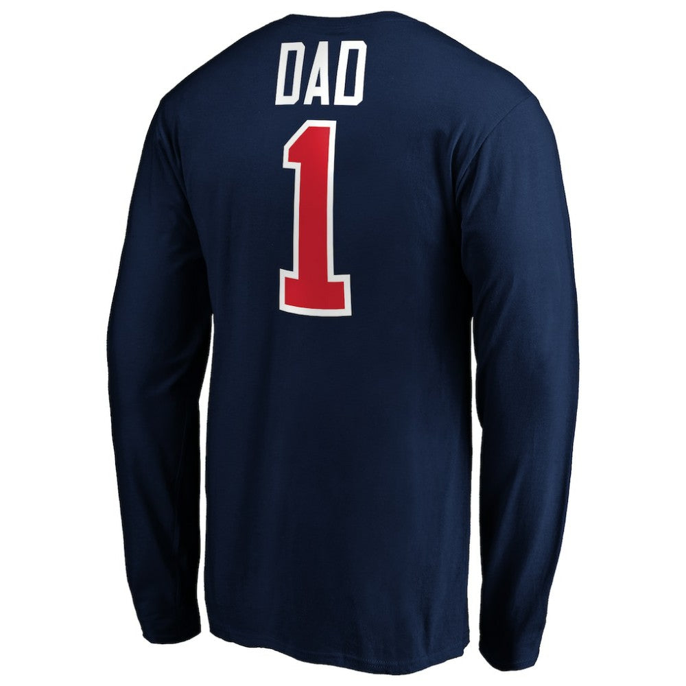 Columbus Blue Jackets #1 Dad Long Sleeve T-Shirt - Navy T-shirts