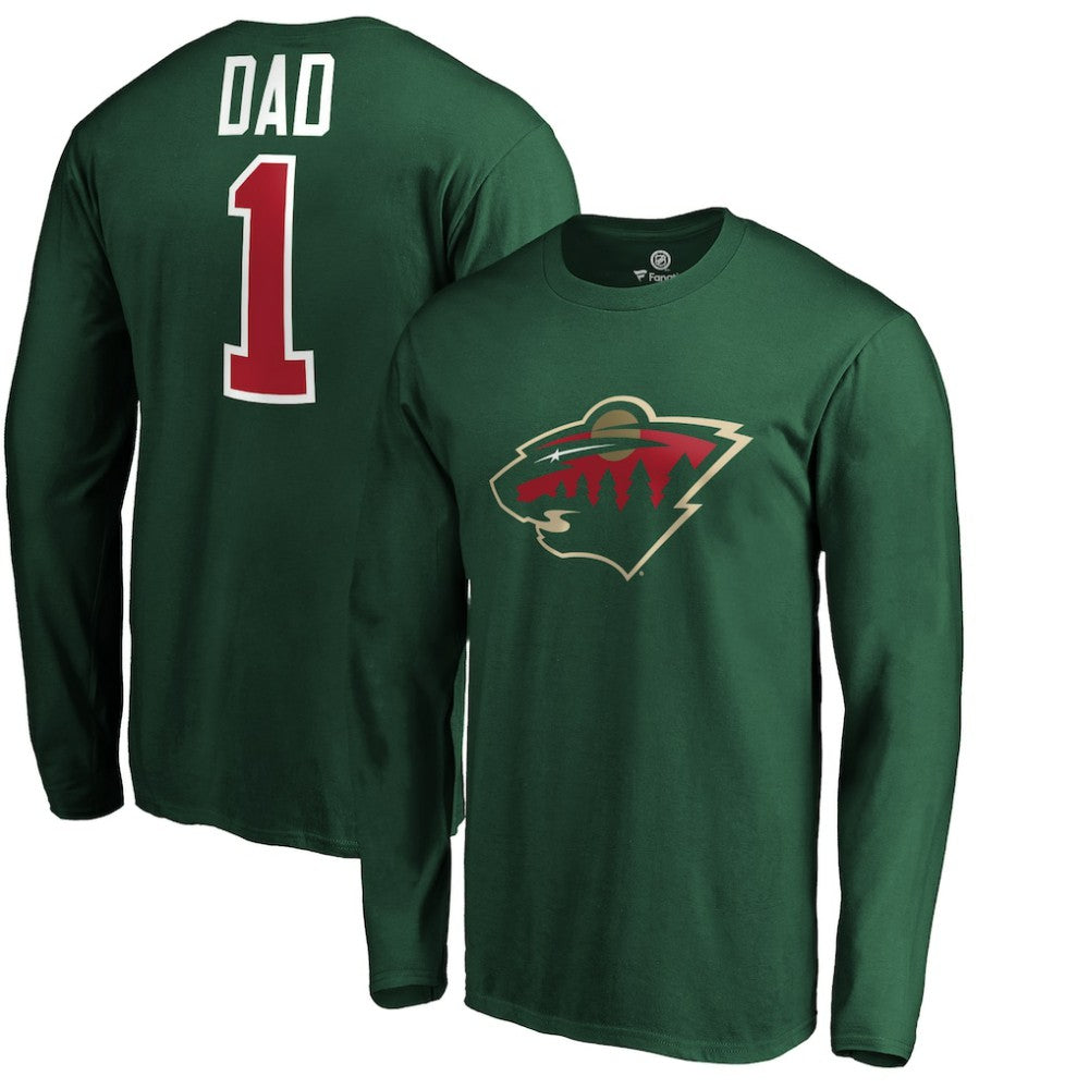 Minnesota Wild #1 Dad Long Sleeve T-Shirt - Green T-shirts