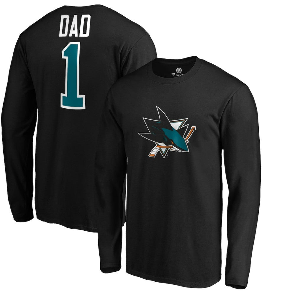 San Jose Sharks #1 Dad Long Sleeve T-Shirt - Black T-shirts