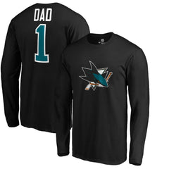 San Jose Sharks #1 Dad Long Sleeve T-Shirt - Black T-shirts