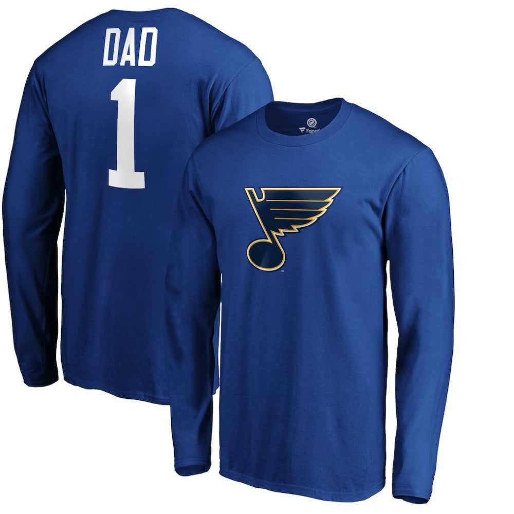St. Louis Blues #1 Dad Long Sleeve T-Shirt - Blue T-shirts