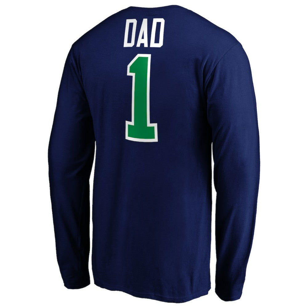 Vancouver Canucks #1 Dad Long Sleeve T-Shirt - Blue T-shirts