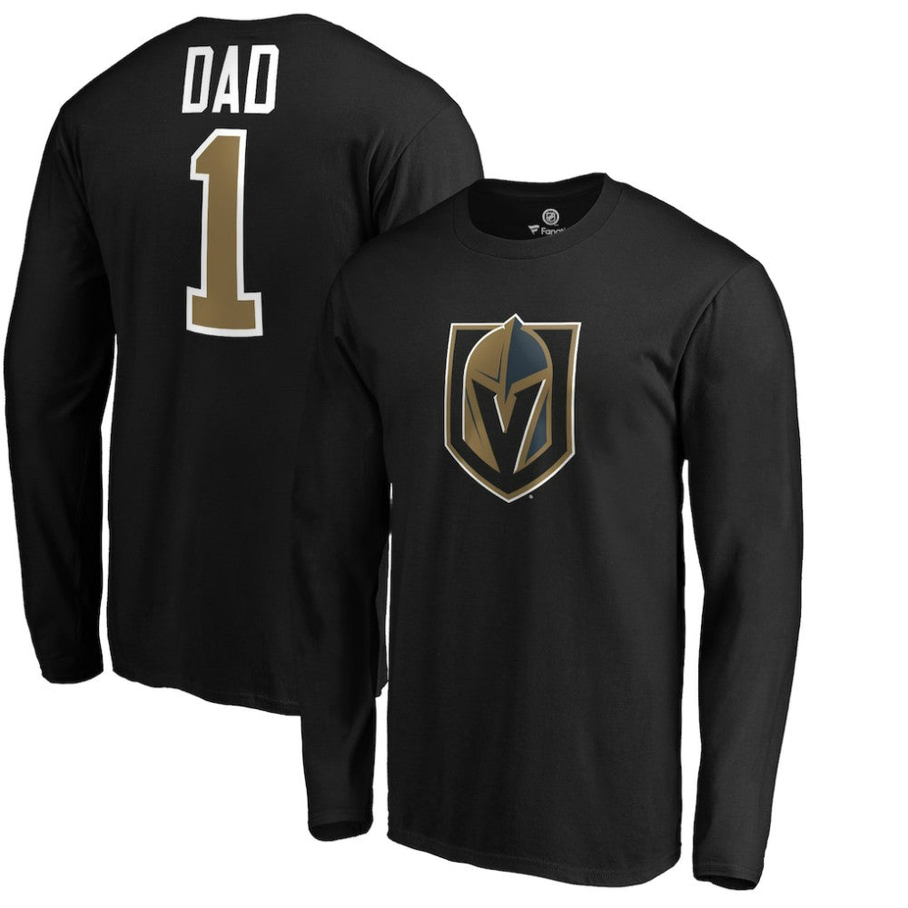 Vegas Golden Knights #1 Dad Long Sleeve T-Shirt - Black T-shirts