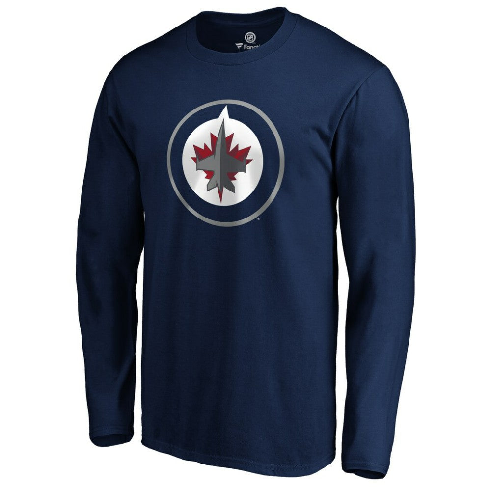 Winnipeg Jets #1 Dad Long Sleeve T-Shirt - Navy T-shirts