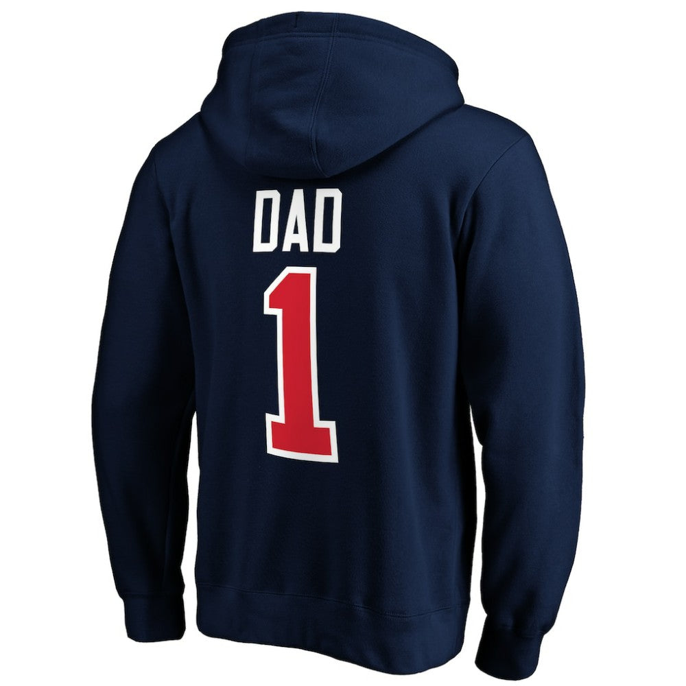 Columbus Blue Jackets #1 Dad Pullover Hoodie - Navy Hoodies