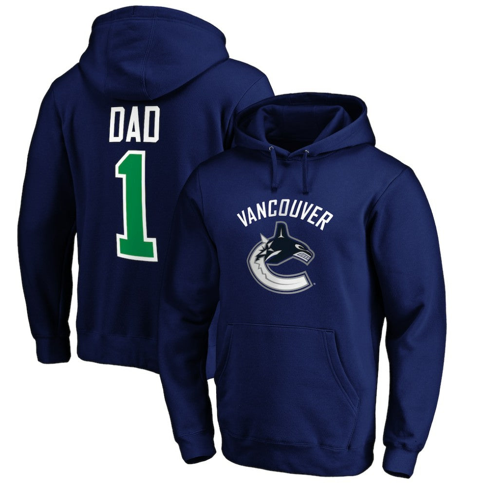 Vancouver Canucks #1 Dad Pullover Hoodie - Blue Hoodies