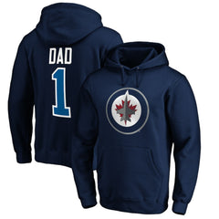 Winnipeg Jets #1 Dad Pullover Hoodie - Navy Hoodies