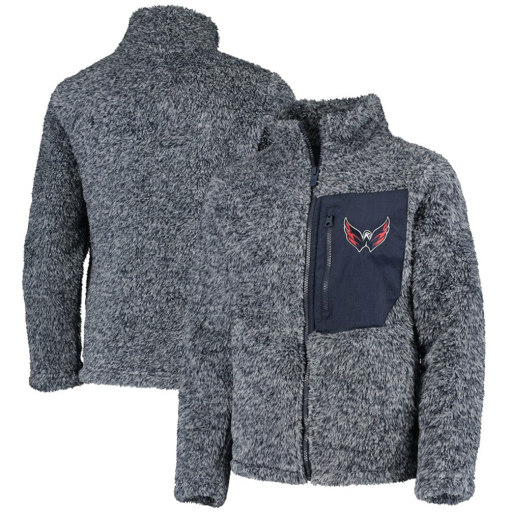 Washington Capitals Girls Youth Fan Gear Sherpa Full-Zip Jacket - Navy Jackets