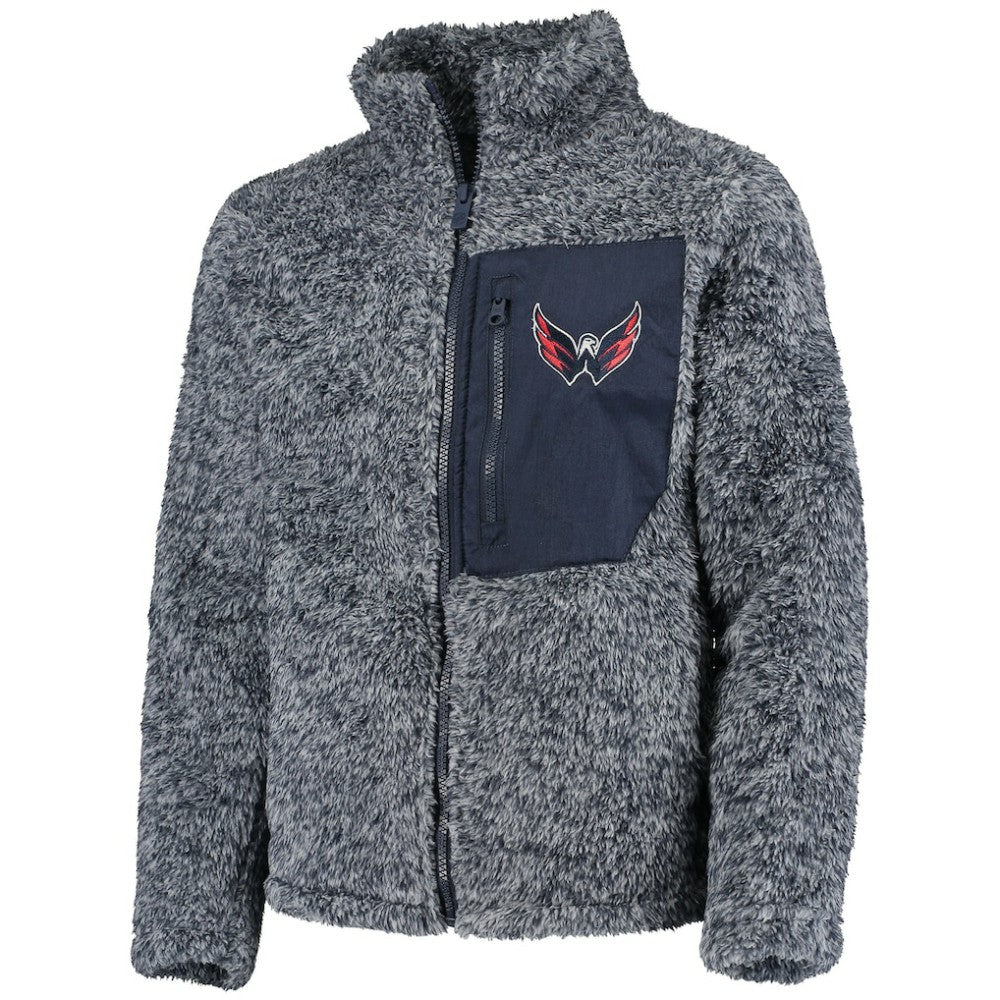 Washington Capitals Girls Youth Fan Gear Sherpa Full-Zip Jacket - Navy Jackets