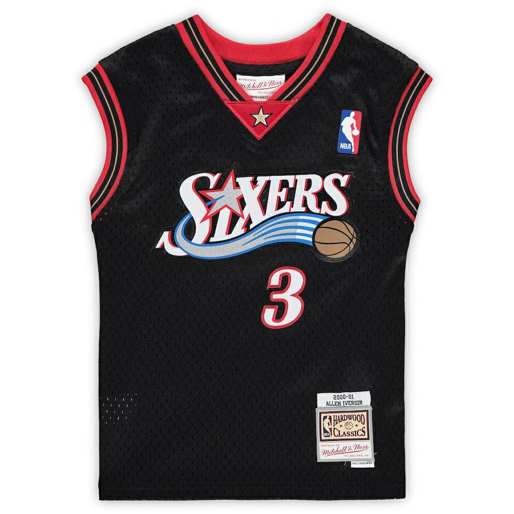 Allen Iverson Philadelphia 76ers Preschool 2000-2001 Hardwood Classics Throwback Team Jersey - Black outlet