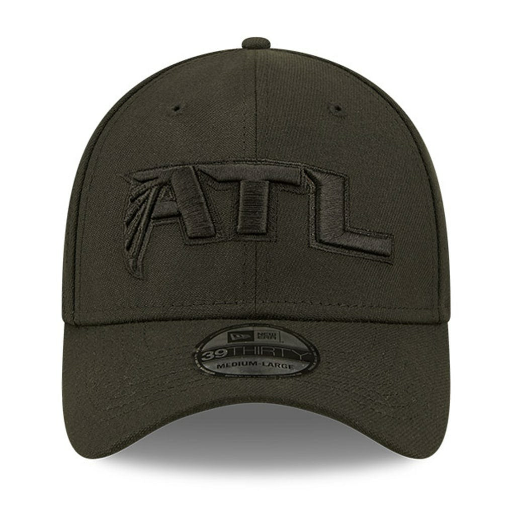 Atlanta Falcons New Era Black On Black Alternate Logo 39THIRTY Flex Hat cheap