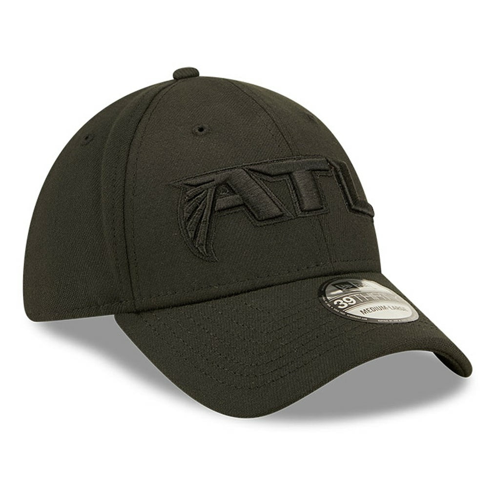 Atlanta Falcons New Era Black On Black Alternate Logo 39THIRTY Flex Hat cheap