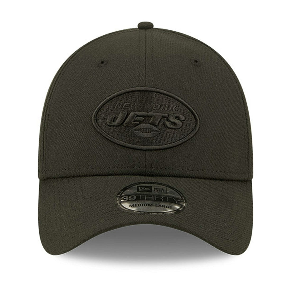 New York Jets New Era Black On Black 39THIRTY Flex Hat on sale