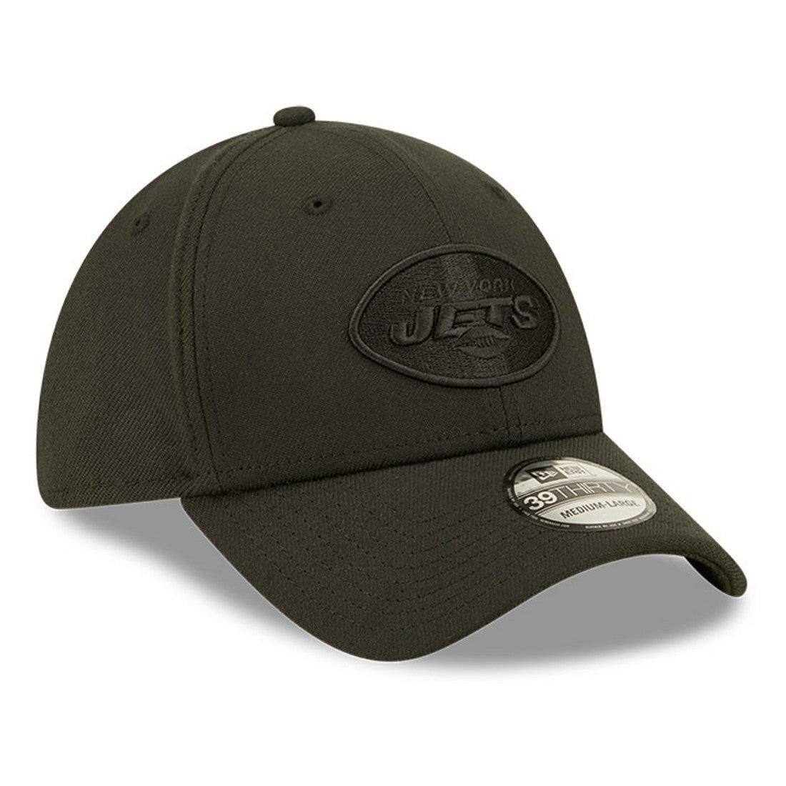 New York Jets New Era Black On Black 39THIRTY Flex Hat on sale
