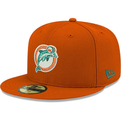 Miami Dolphins New Era Omaha Throwback 59FIFTY Fitted Hat - Orange cheap
