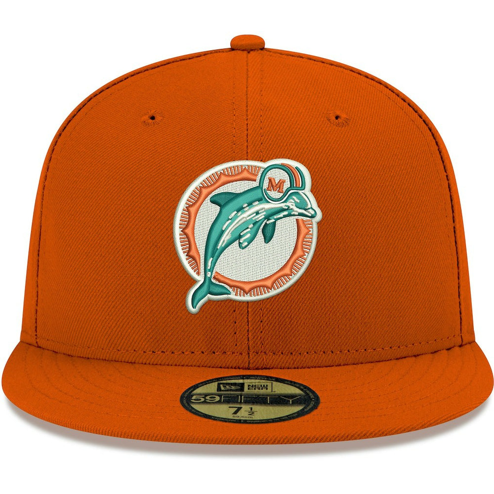 Miami Dolphins New Era Omaha Throwback 59FIFTY Fitted Hat - Orange cheap