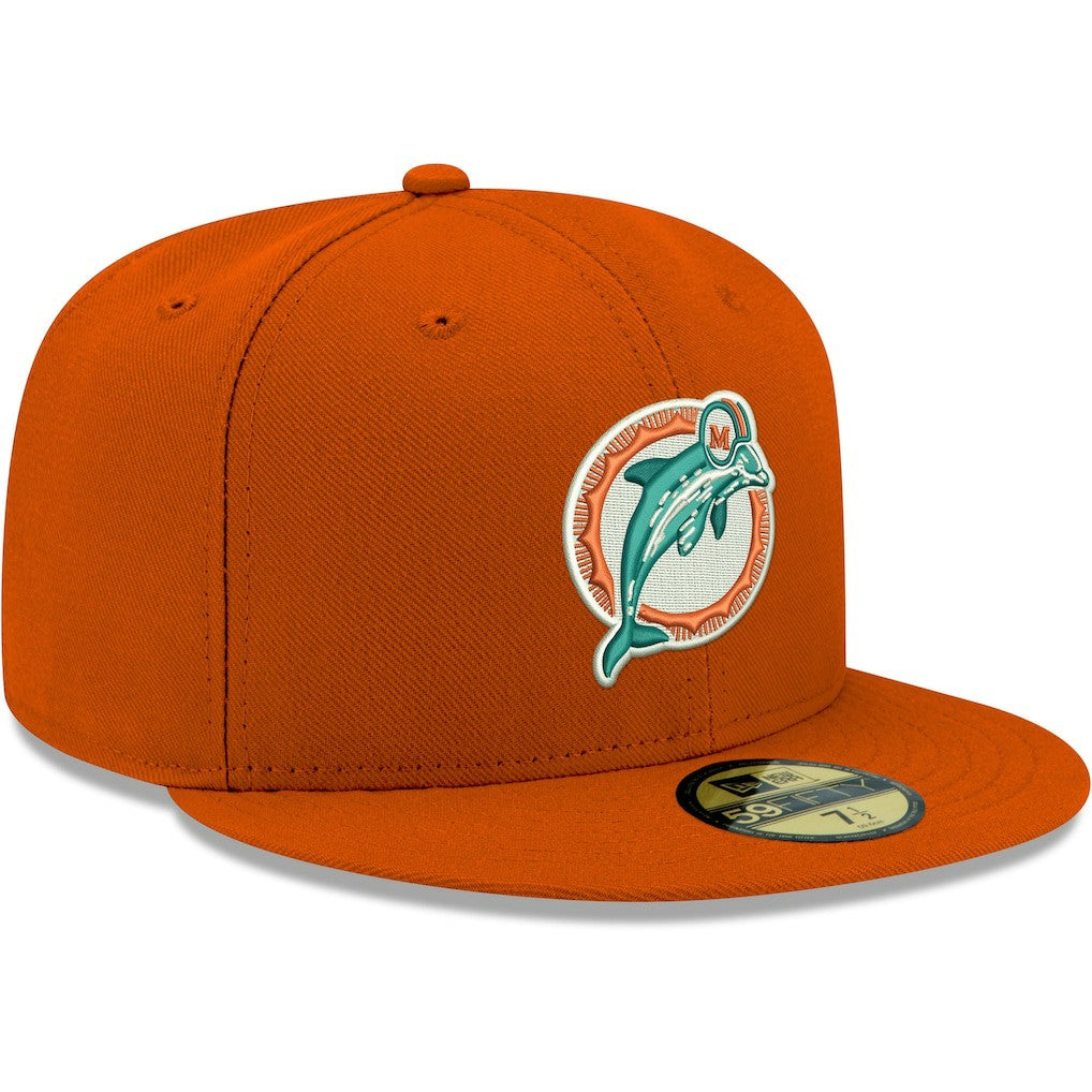 Miami Dolphins New Era Omaha Throwback 59FIFTY Fitted Hat - Orange cheap
