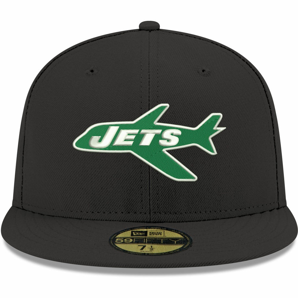 New York Jets New Era Omaha Throwback 59FIFTY Fitted Hat - Black on sale