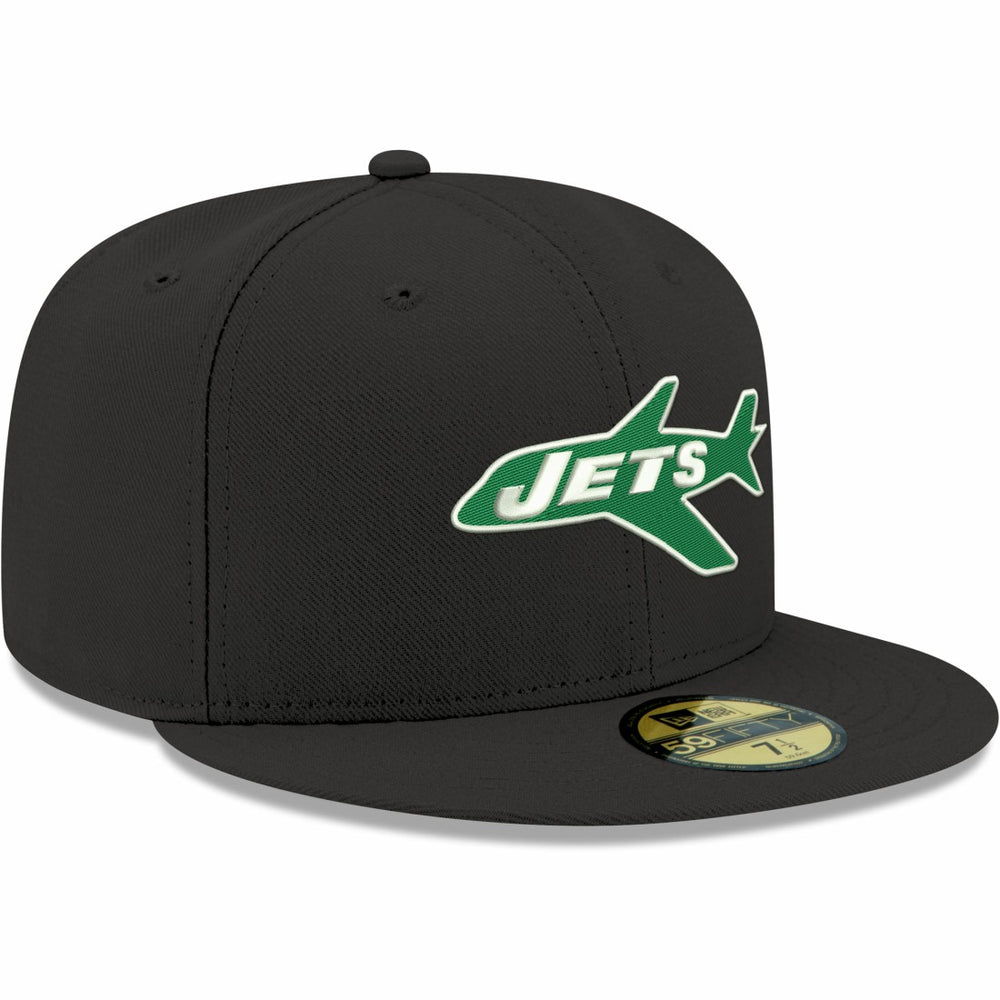 New York Jets New Era Omaha Throwback 59FIFTY Fitted Hat - Black on sale