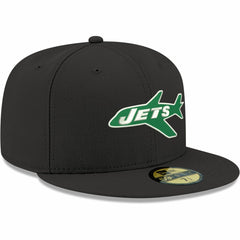 New York Jets New Era Omaha Throwback 59FIFTY Fitted Hat - Black on sale