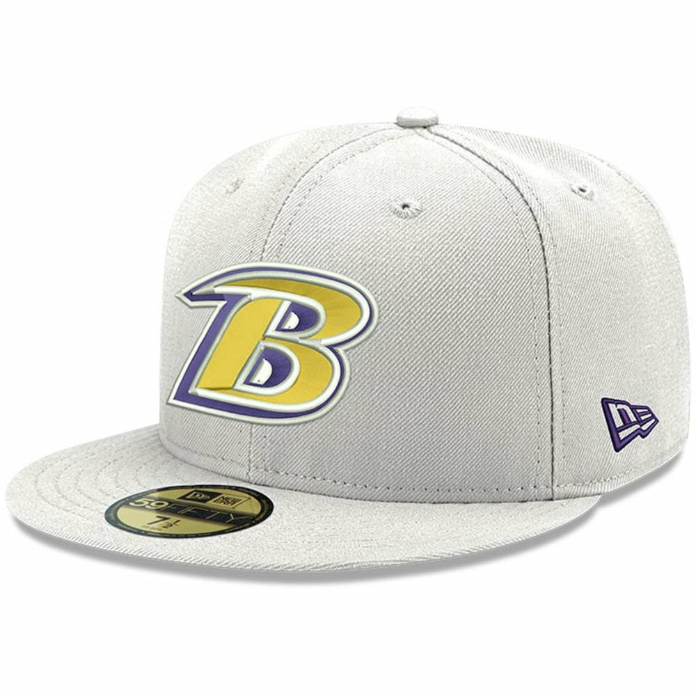Baltimore Ravens New Era Omaha Lettermark 59FIFTY Fitted Hat - White cheap