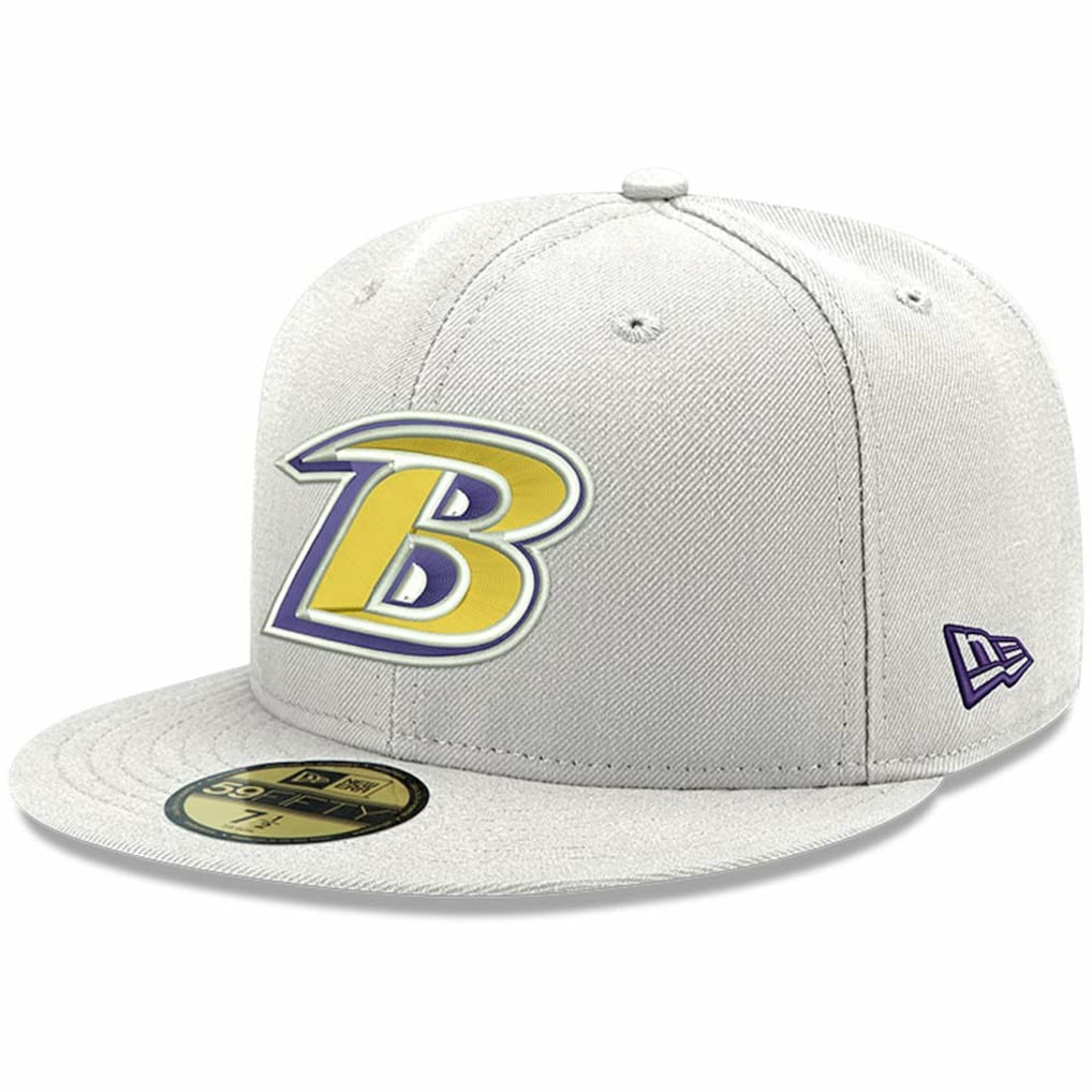 Baltimore Ravens New Era Omaha Lettermark 59FIFTY Fitted Hat - White cheap