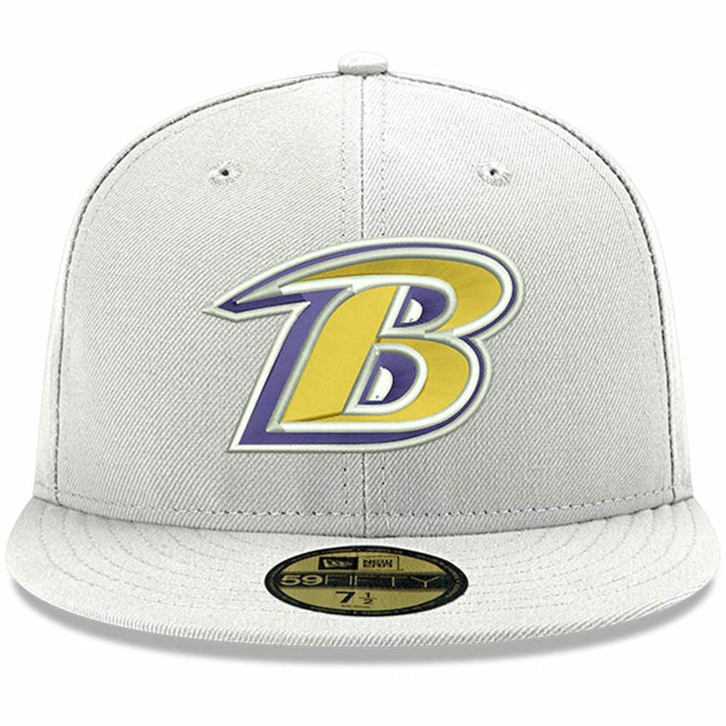 Baltimore Ravens New Era Omaha Lettermark 59FIFTY Fitted Hat - White cheap
