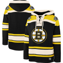 Boston Bruins '47 Superior Lacer Hoodie - Black Hoodies
