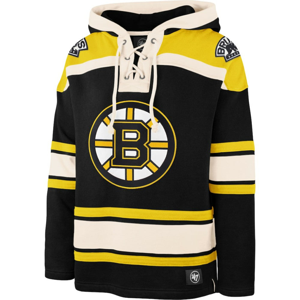 Boston Bruins '47 Superior Lacer Hoodie - Black Hoodies