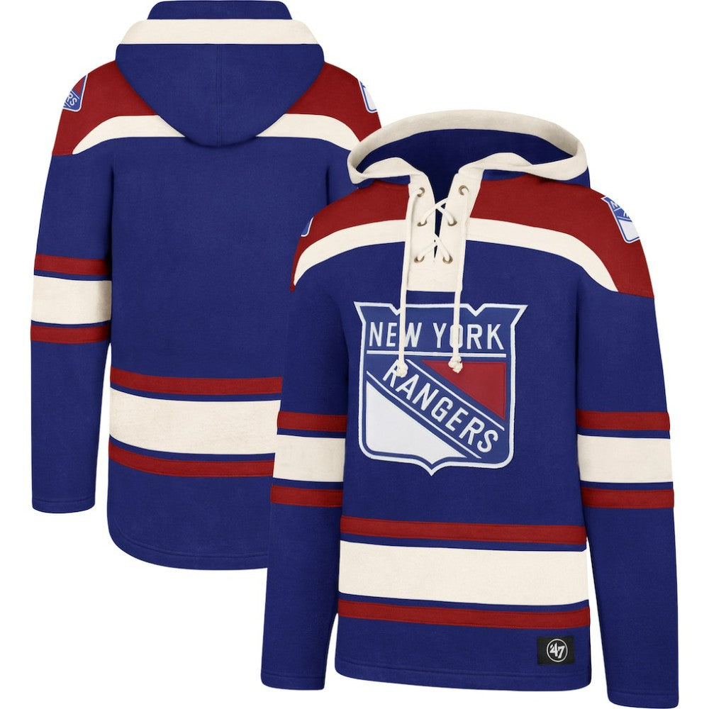 New York Rangers '47 Superior Lacer Hoodie - Blue Hoodies