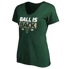 Milwaukee Bucks Women's Ball Is Back V-Neck T-Shirt - Green online