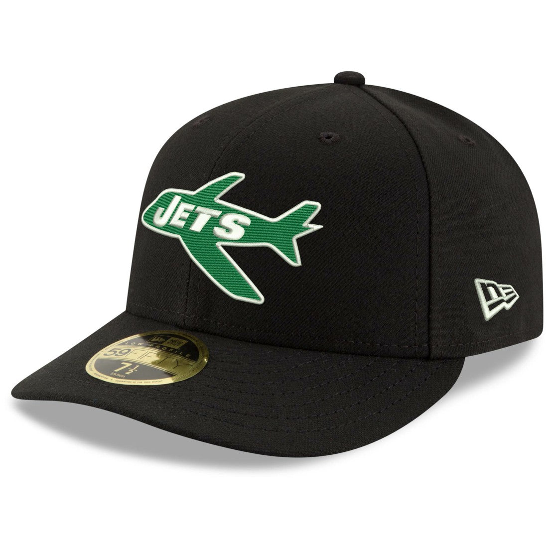 New York Jets New Era Omaha Throwback Low Profile 59FIFTY Fitted Hat - Black cheap