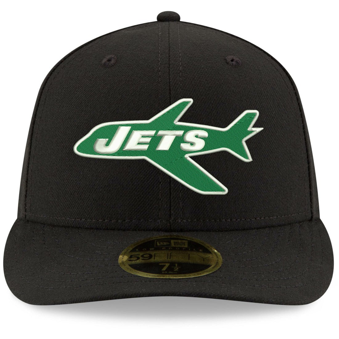 New York Jets New Era Omaha Throwback Low Profile 59FIFTY Fitted Hat - Black cheap
