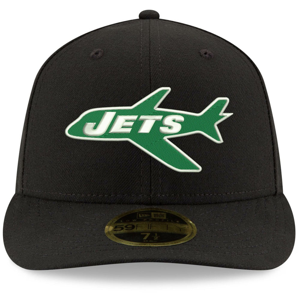 New York Jets New Era Omaha Throwback Low Profile 59FIFTY Fitted Hat - Black cheap