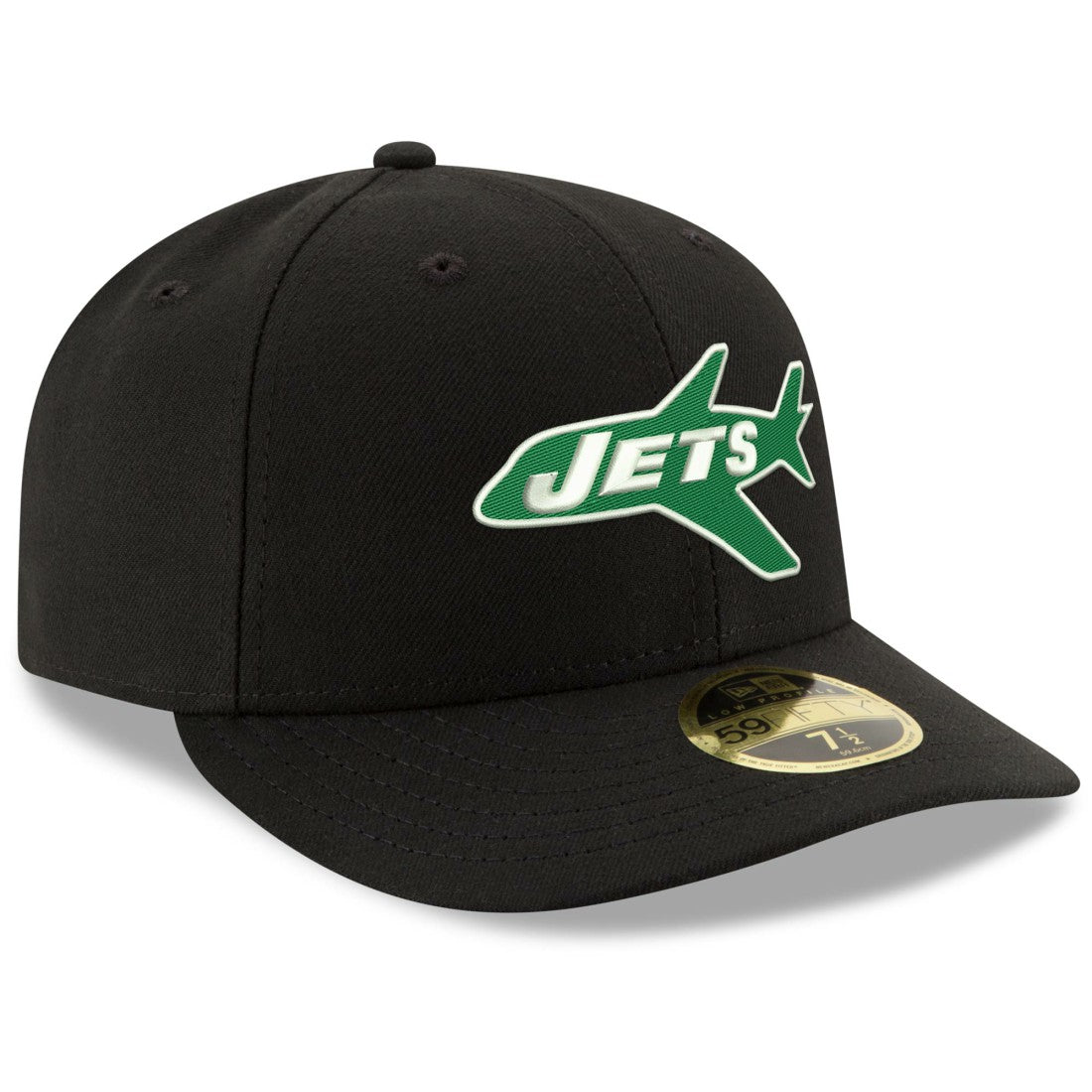 New York Jets New Era Omaha Throwback Low Profile 59FIFTY Fitted Hat - Black cheap
