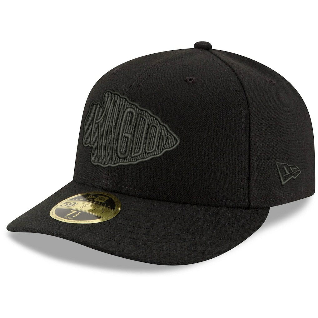 Kansas City Chiefs New Era Alternate Logo Black on Black Low Profile 59FIFTY II Fitted Hat - Black cheap