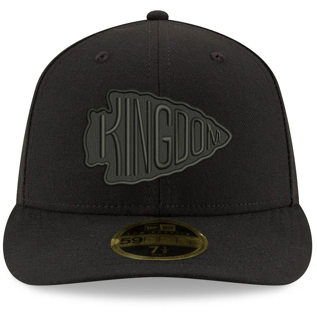 Kansas City Chiefs New Era Alternate Logo Black on Black Low Profile 59FIFTY II Fitted Hat - Black cheap