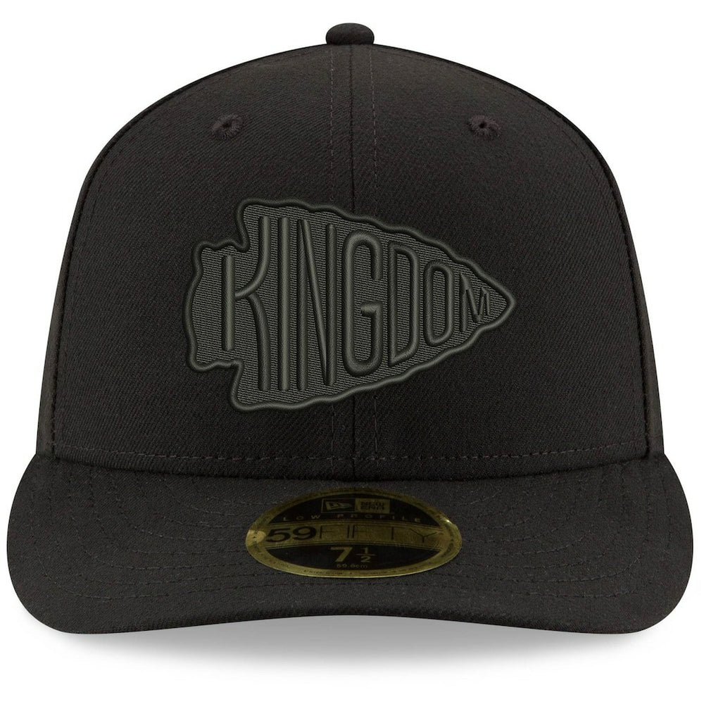 Kansas City Chiefs New Era Alternate Logo Black on Black Low Profile 59FIFTY II Fitted Hat - Black cheap