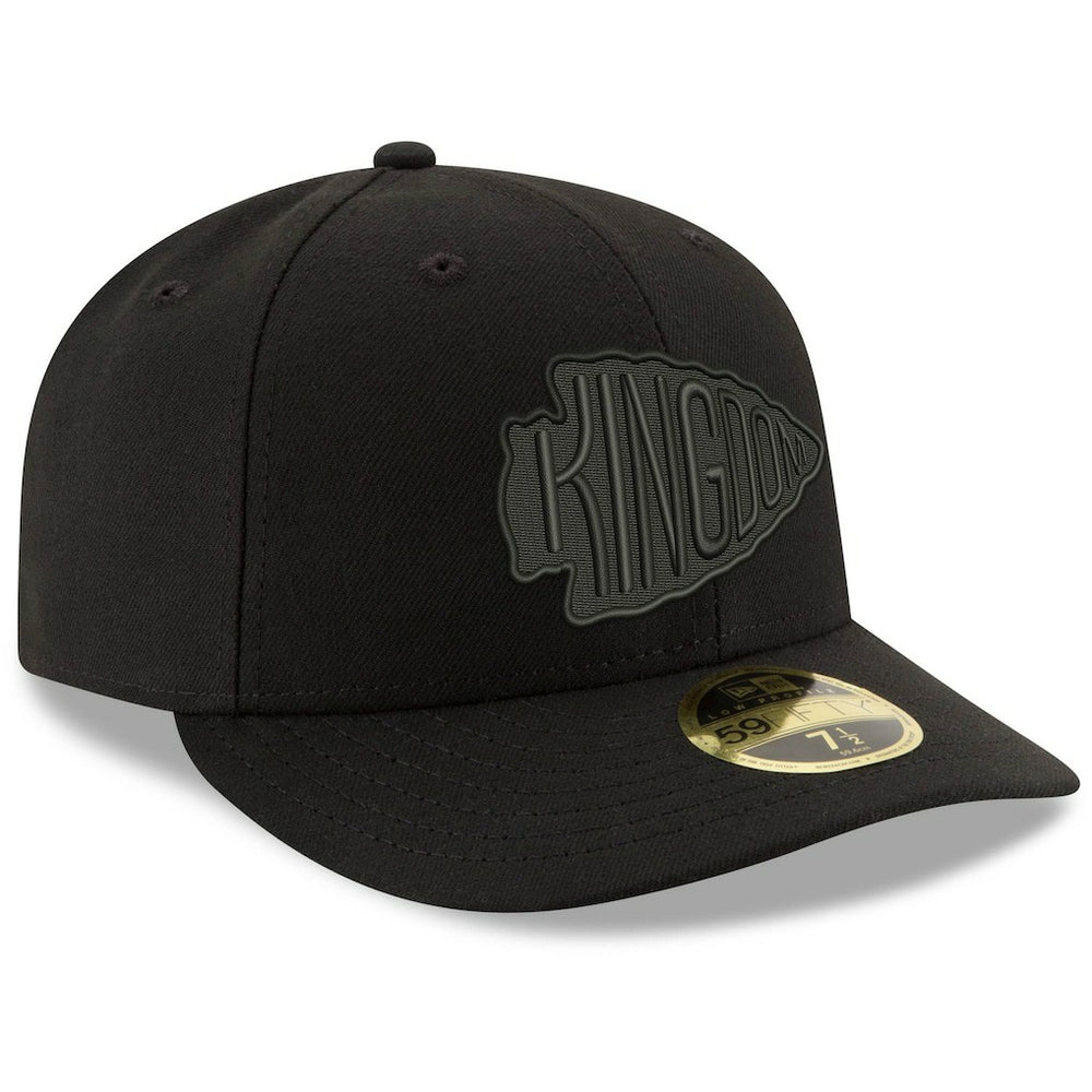 Kansas City Chiefs New Era Alternate Logo Black on Black Low Profile 59FIFTY II Fitted Hat - Black cheap