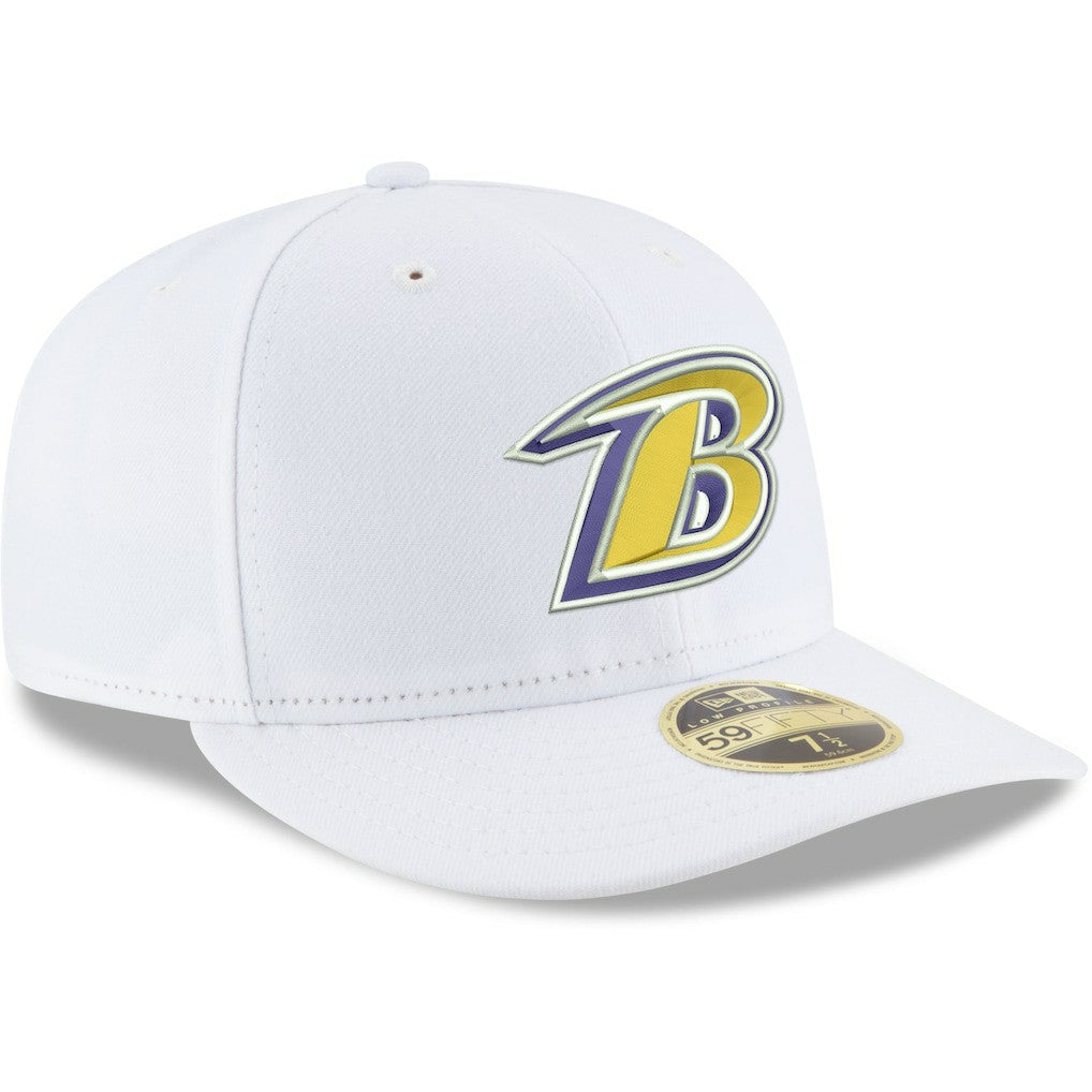 Baltimore Ravens New Era Omaha Low Profile 59FIFTY Fitted Hat - White on sale