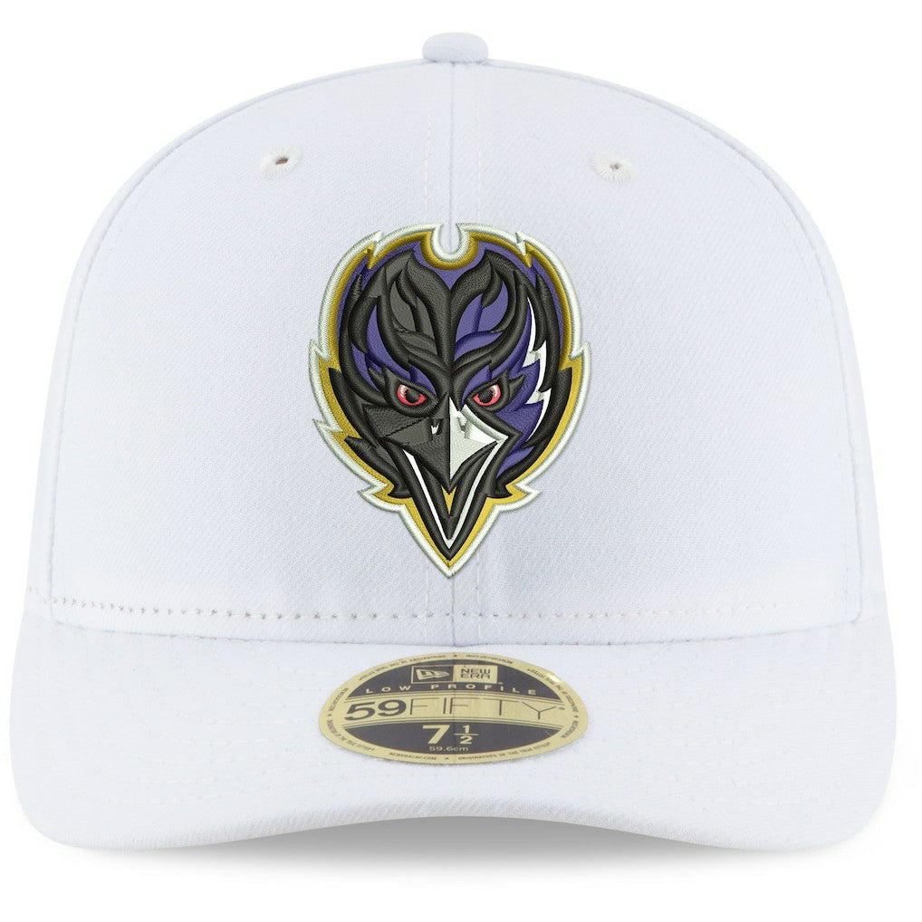 Baltimore Ravens New Era Omaha Low Profile 59FIFTY Fitted Hat - White on sale