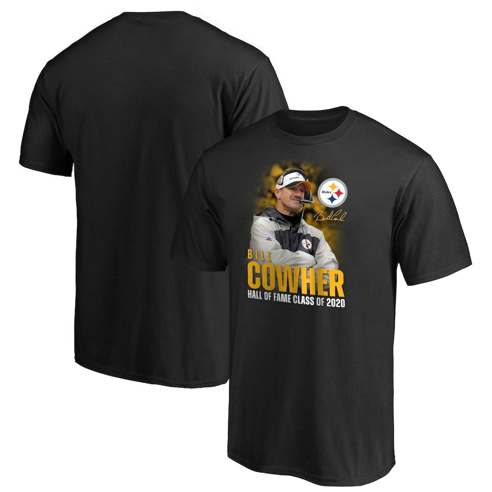Bill Cowher Pittsburgh Steelers 2020 Pro Football Hall of Fame Inductee Coach Graphic T-Shirt - Black sale