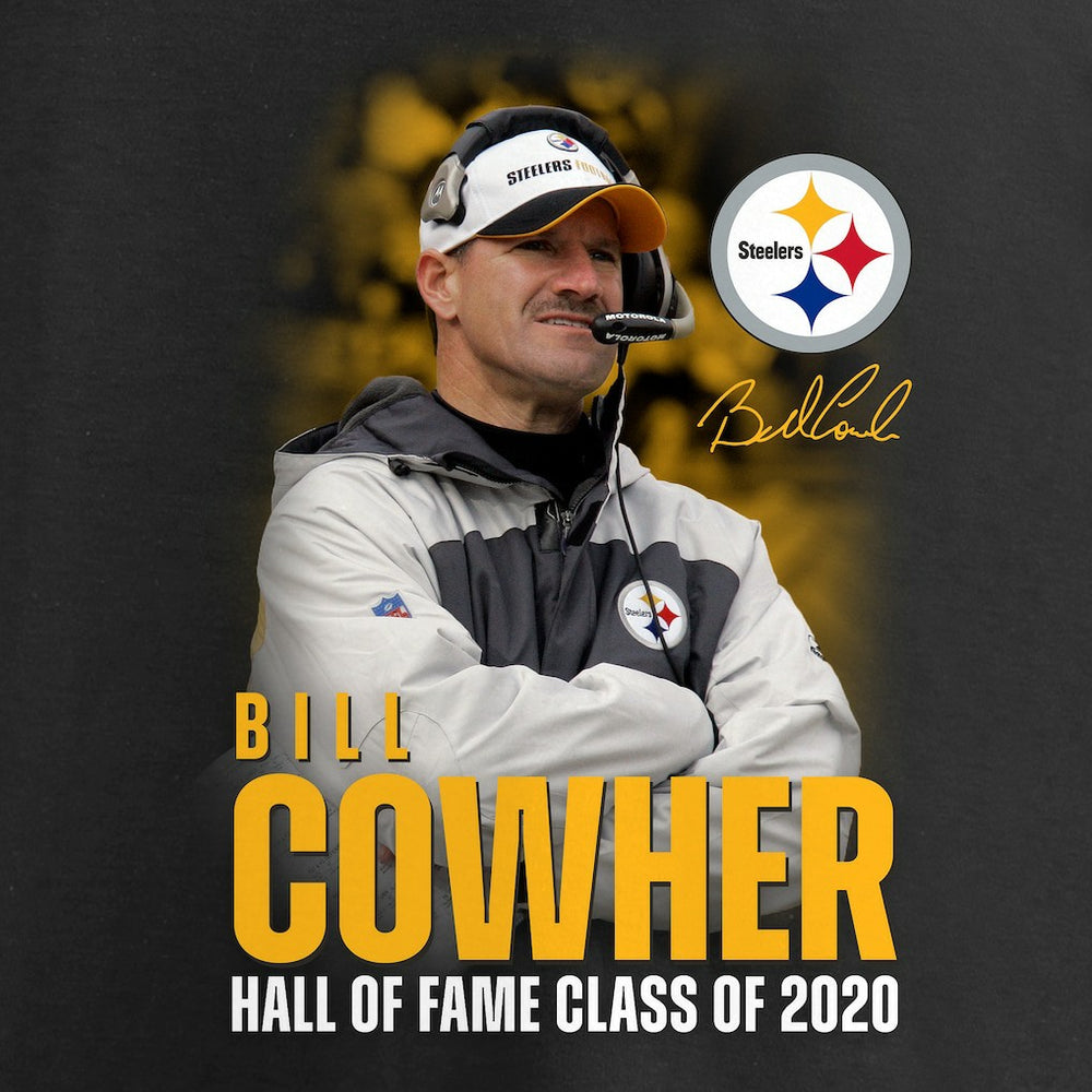 Bill Cowher Pittsburgh Steelers 2020 Pro Football Hall of Fame Inductee Coach Graphic T-Shirt - Black sale
