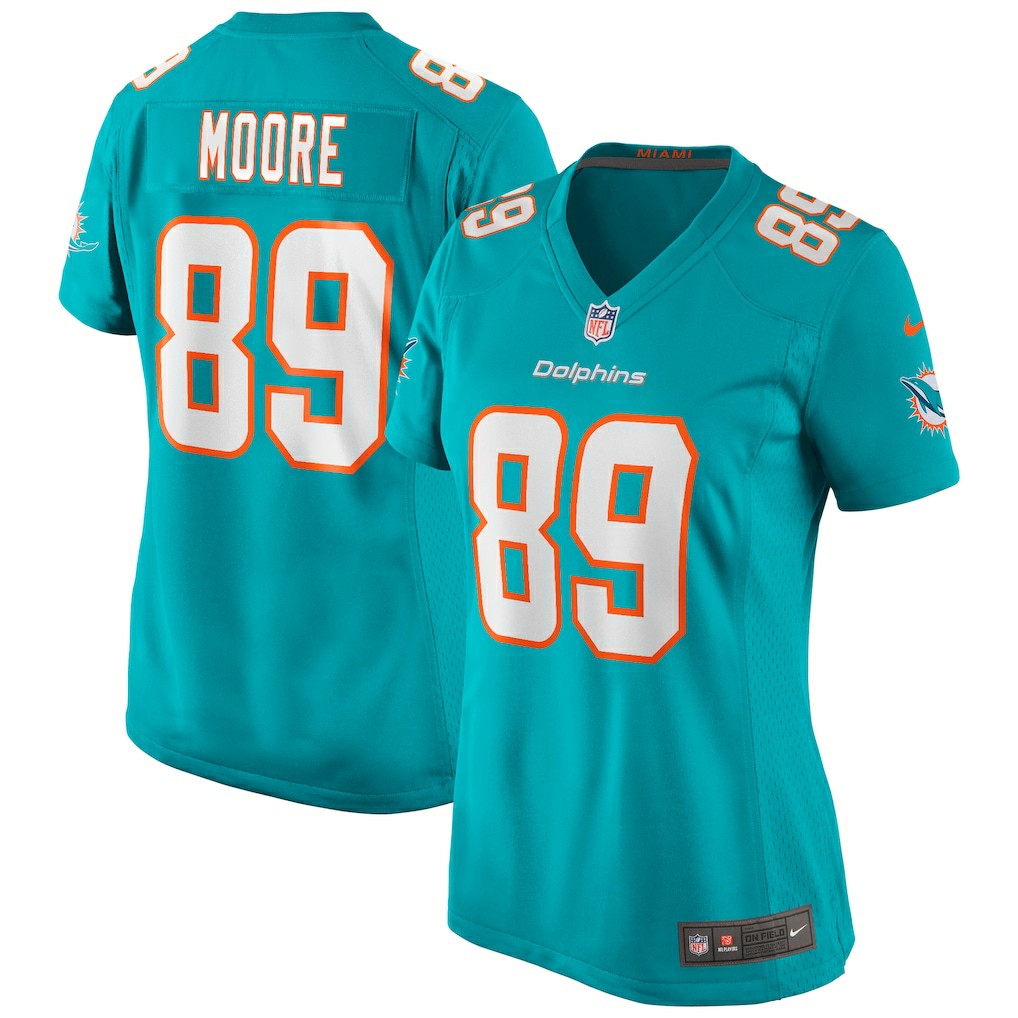 Nat Moore Miami Dolphins Women's Game Retired Player Jersey - Aqua on sale