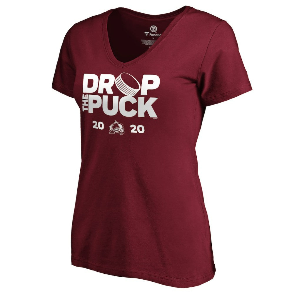 Colorado Avalanche Women's Drop the Puck V-Neck T-Shirt - Garnet T-shirts