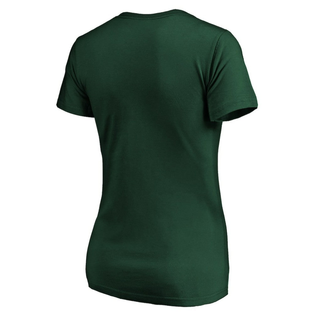 Minnesota Wild Women's Drop the Puck V-Neck T-Shirt - Green T-shirts