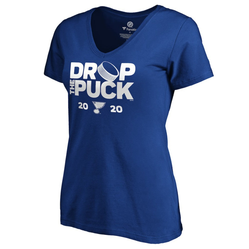 St. Louis Blues Women's Drop the Puck V-Neck T-Shirt - Royal T-shirts