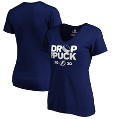Tampa Bay Lightning Women's Drop the Puck V-Neck T-Shirt - Royal T-shirts
