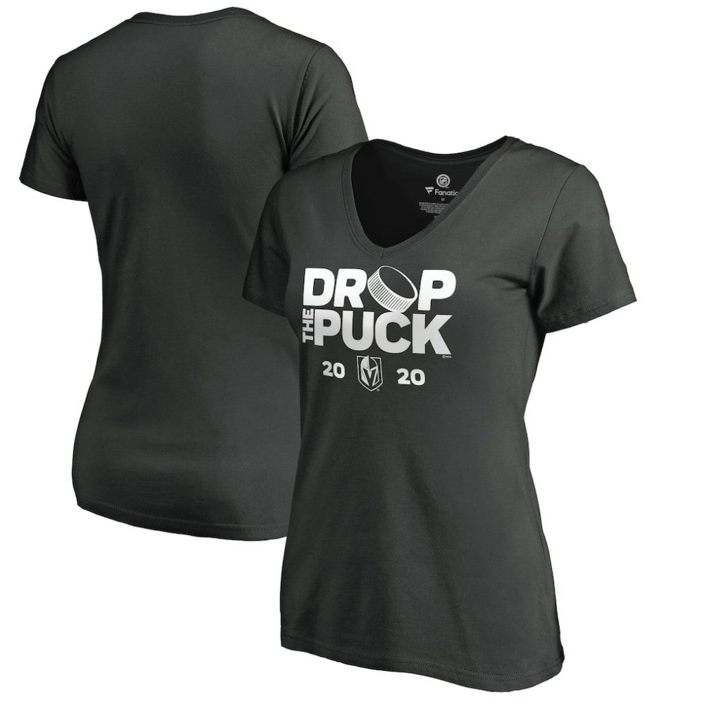 Vegas Golden Knights Women's Drop the Puck V-Neck T-Shirt - Black T-shirts
