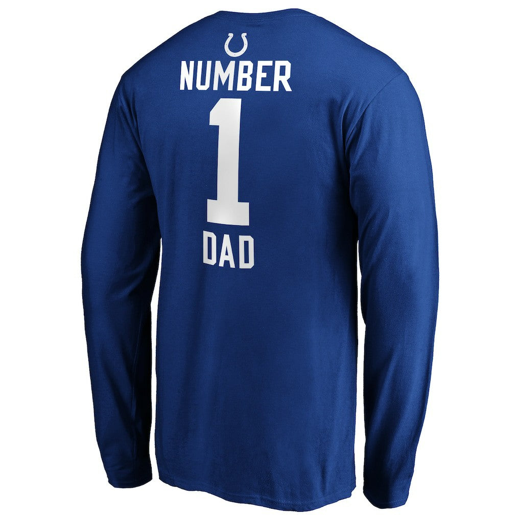 Indianapolis Colts #1 Dad Long Sleeve Team Logo T-Shirt - Royal outlet